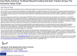 INSURTECHS CONTINUE TO ATTRACT RECORD FUNDING AND GAIN TRACTION ACROSS THE INSURANCE VALUE CHAIN - MARLIN & ASSOCIATES