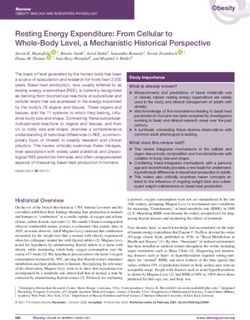 Resting Energy Expenditure: From Cellular to Whole- Body Level, a Mechanistic Historical Perspective