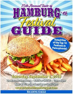 Festival - Saturday, September 1, 2018 www.tasteofhamburger.com - Taste of Hamburg-er Festival