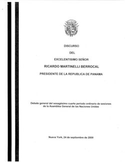 RICARDO MARTINELLI BERROCAL - DEL DISCURSO EXCELENTISIMO SENOR PRESIDENTE DE LA REPUBLICA DE PANAMA