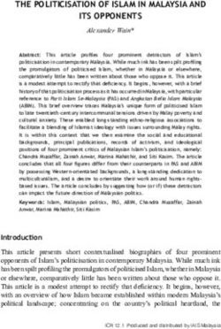 THE POLITICISATION OF ISLAM IN MALAYSIA AND ITS OPPONENTS