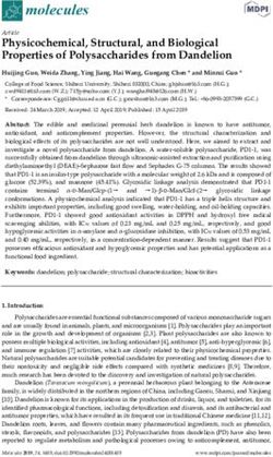 Physicochemical, Structural, and Biological Properties of Polysaccharides from Dandelion - MDPI