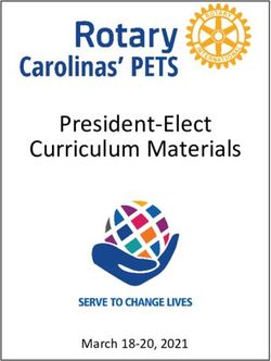 President Elect Curriculum Materials - March 18 20, 2021 - Rotary District 7750