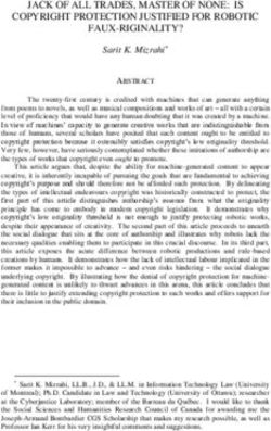 JACK OF ALL TRADES, MASTER OF NONE: IS COPYRIGHT PROTECTION JUSTIFIED FOR ROBOTIC FAUX-RIGINALITY? - We Robot