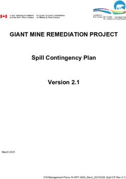 GIANT MINE REMEDIATION PROJECT - Spill Contingency Plan Version 2.1 - March 2021