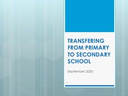 TRANSFERING FROM PRIMARY TO SECONDARY SCHOOL - September 2020