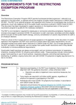 REQUIREMENTS FOR THE RESTRICTIONS EXEMPTION PROGRAM