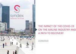 THE IMPACT OF THE COVID-19 ON THE AIRLINE INDUSTRY AND A PATH TO RECOVERY 22/04/2020