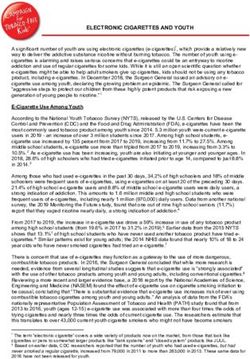 ELECTRONIC CIGARETTES AND YOUTH - Campaign for Tobacco-Free ...