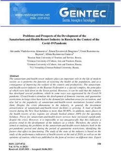 Problems and Prospects of the Development of the Sanatorium-and-Health-Resort Industry in Russia in the Context of the Covid-19 Pandemic