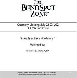 QUARTERLY MEETING JULY 22-23, 2021 HFMA SUNFLOWER "BLINDSPOT ZONE WORKSHOP" PRESENTED BY: KEVIN MCCARTHY, CSP