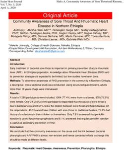 Original Article Community Awareness of Sore Throat And Rhuematic Heart Disease in Northern Ethiopia - Pan-African Society of Cardiology (PASCAR)