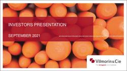 INVESTORS PRESENTATION - SEPTEMBER 2021 - Vilmorin & Cie