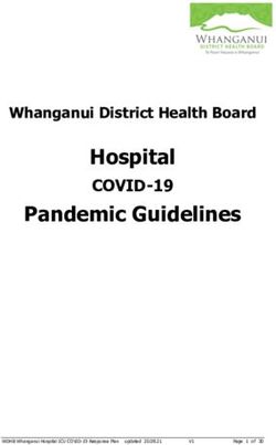 Hospital Pandemic Guidelines - COVID-19 Whanganui District Health Board