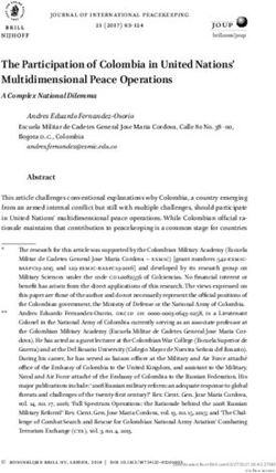 The Participation of Colombia in United Nations' Multidimensional Peace Operations - Brill