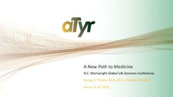 A New Path to Medicine - H.C. Wainwright Global Life Sciences Conference Sanjay S. Shukla, M.D., M.S., President & CEO March 9-10, 2021