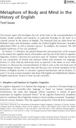 Metaphors of Body and Mind in the History of English