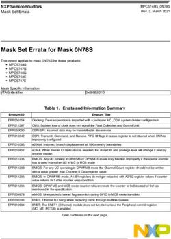 Mask Set Errata for Mask 0N78S - NXP
