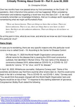 Critically Thinking About Covid-19 - Part II: June 26, 2020 - Humanist Canada