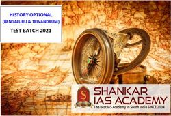 TEST BATCH 2021 HISTORY OPTIONAL - (BENGALURU & TRIVANDRUM) - Shankar IAS ...