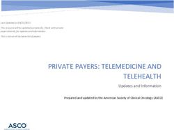 PRIVATE PAYERS: TELEMEDICINE AND TELEHEALTH - ASCO