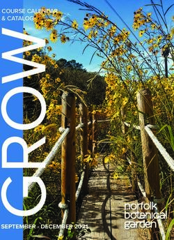 COURSE CALENDAR & CATALOG - SEPTEMBER - DECEMBER 2021