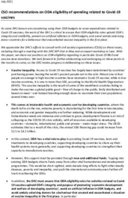 CSO recommendations on ODA eligibility of spending related to Covid-19 vaccines