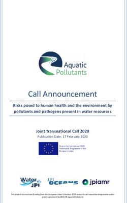 Call Announcement Risks posed to human health and the environment by pollutants and pathogens present in water resources Joint Transnational Call ...