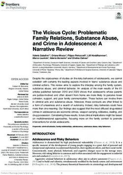 The Vicious Cycle: Problematic Family Relations, Substance Abuse, and Crime in Adolescence: A Narrative Review