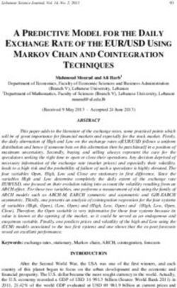 EXCHANGE RATE OF THE EUR/USD USING - A PREDICTIVE MODEL FOR THE DAILY
