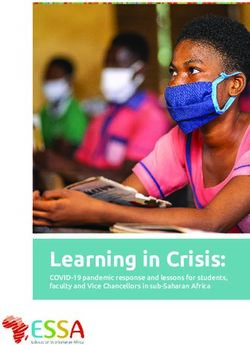 Learning in Crisis: COVID-19 pandemic response and lessons for students, faculty and Vice Chancellors in sub-Saharan Africa - Education Sub ...