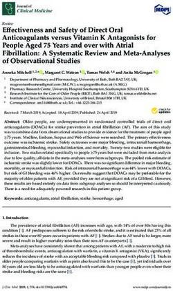 Effectiveness and Safety of Direct Oral Anticoagulants versus Vitamin K Antagonists for People Aged 75 Years and over with Atrial Fibrillation: A ...