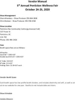 Vendor Manual 5th Annual Penticton Wellness Fair
