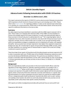British Columbia Report Adverse Events Following Immunization with COVID-19 Vaccines