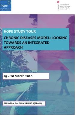 HOPE STUDY TOUR CHRONIC DISEASES MODEL: LOOKING TOWARDS AN INTEGRATED APPROACH 19 - 20 March 2020 - APDH