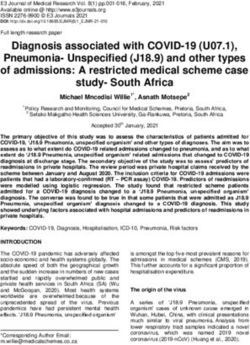 Diagnosis associated with COVID-19 (U07.1), Pneumonia-Unspecified (J18.9) and other types of admissions: A restricted medical scheme case study...