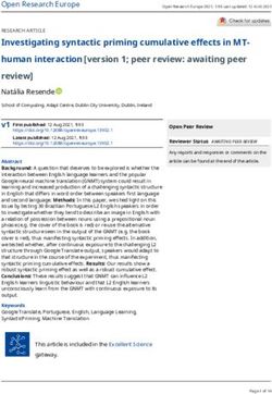 Investigating syntactic priming cumulative effects in MT- human interaction version 1; peer review: awaiting peer review - Open ...
