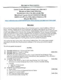 RECORD OF PROCEEDINGS UPPER YAMPA WATER CONSERVANCY DISTRICT BOARD OF DIRECTORS MEETING - Upper Yampa ...