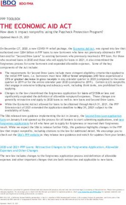 THE ECONOMIC AID ACT PPP TOOLBOX