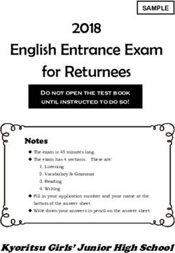 English Entrance Exam for Returnees 2018