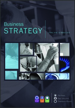 STRATEGY Business 1 APRIL 2018 - 31 MARCH 2021 - Plumbers, Gasfitters and Drainlayers Board