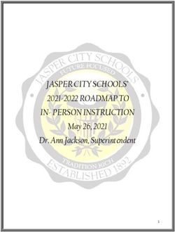 JASPER CITY SCHOOLS' 2021-2022 ROADMAP TO IN- PERSON INSTRUCTION - May 26, 2021 Dr. Ann Jackson, Superintendent