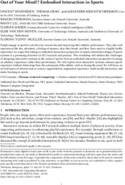 Out of Your Mind!? Embodied Interaction in Sports - Exertion ...