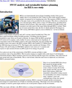 SWOT analysis and sustainable business planning An IKEA case study