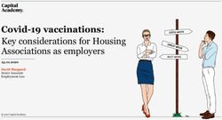 Covid-19 vaccinations: Key considerations for Housing Associations as employers - 25.01.2020 David Sheppard Senior Associate Employment Law ...