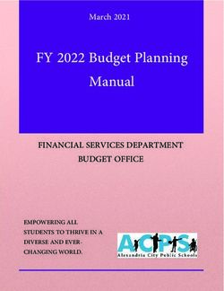 FY 2022 Budget Planning Manual - FINANCIAL SERVICES DEPARTMENT BUDGET OFFICE - March 2021 - Alexandria City Public ...