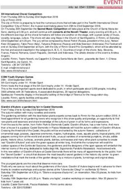 EVENTI info: tel. 0541 53399 - www.riminiturismo.it - Rimini turismo