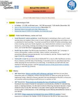 BULLETIN COVID-19 - Cummings Centre