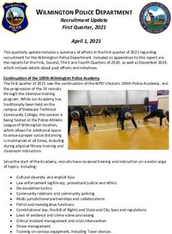 WILMINGTON POLICE DEPARTMENT - Recruitment Update First Quarter, 2021 April 1, 2021