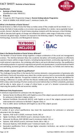 FACT SHEET: Bachelor of Social Science - Qualification Bachelor of Social Science - Boston City Campus